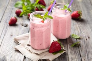 Strawberry milkshake. Strawberry milkshake