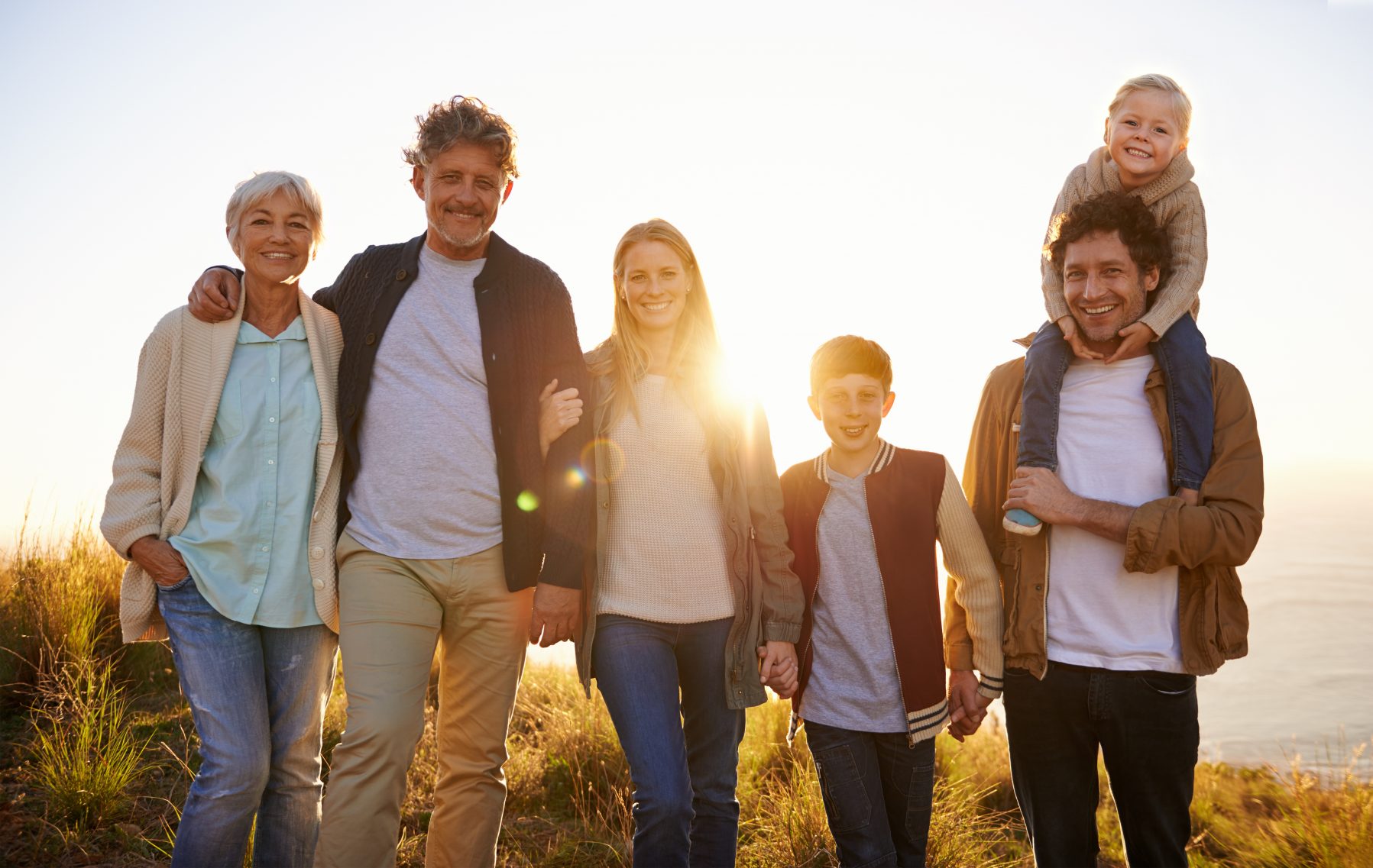 Shot of a happy family out on a morning walk together