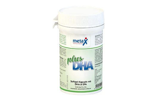 plusDHA, bei Aminosäuren- oder Fettstoffwechselstörungen und bei Fischallergie, wenn eine zusätzliche Gabe von DHA/EPA indiziert, ab 4 Jahren, eiweißfreie, vegane Softgel-Kapseln mit Docosahexaensäure (DHA)- und Eicosapentaensäure (EPA)-reichem Algenöl