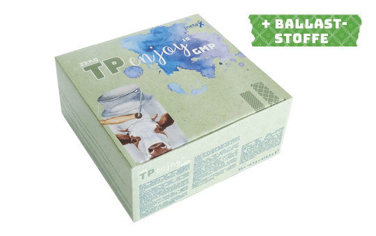 TP enjoy10 GMP, bei Tyrosinämie oder Alkaptonurie, ab 3 Jahren, konzentriertes Eiweißsupplement in Pulverform, auf Basis von Glykomakropeptid (GMP) und mit einer geringen Menge Phenylalanin und Tyrosin – angereichert mit einem löslichen Ballaststoff aus Mais (Polydextrose) und Vitaminen, Mineralstoffen und Spurenelementen