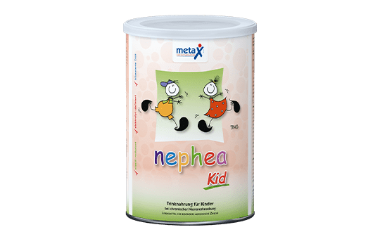 nephea Kid, bei präterminaler Niereninsuffizienz und anderen Formen der chronischen Niereninsuffizienz, ab 1 Jahr, eiweißreduzierte, elektrolytdefinierte und energiereiche Trink- und Sondennahrung in Pulverform