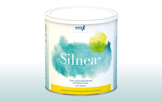 SilneaIBD, bei Morbus Crohn, ab 3 Jahren, Trink-und Sondennahrung in Pulverform, sowohl als ausschließliche Ernährung zur Remissionsinduktion als auch als ergänzende Ernährung zur Remissionserhaltung