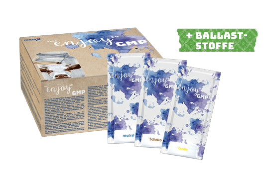 XPhe enjoy GMP, bei Phenylketonurie oder Hyperphenylalaninämie, ab 3 Jahren, angereichert mit Ballaststoffen, Vitaminen, Mineralstoffen und Spurenelementen