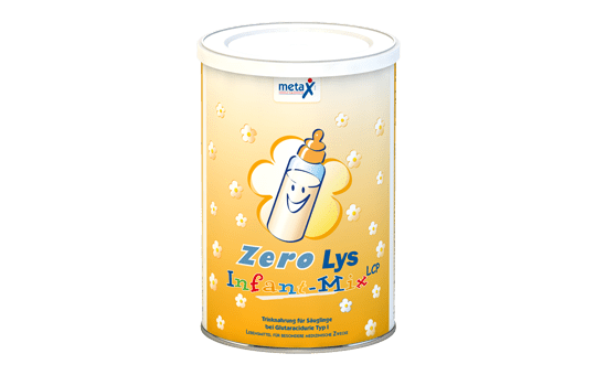 ZeroLys Infant MixLCP, zum Diätmanagement bei Glutaracidurie Typ I, von Geburt an, Lysin-(Lys)freies, Tryptophan-reduziertes und mit Arginin angereichertes Eiweißsupplement in Pulverform