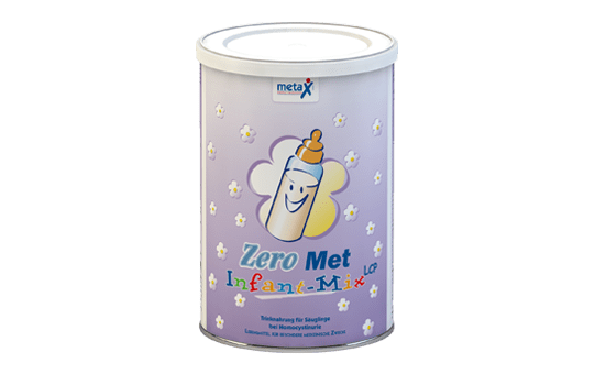 ZeroMet Infant MixLCP, bei Homocystinurie, von Geburt an, hochkonzentriertes Methionin-(Met)freies und mit Cystin angereichertes Eiweißsupplement in Pulverform