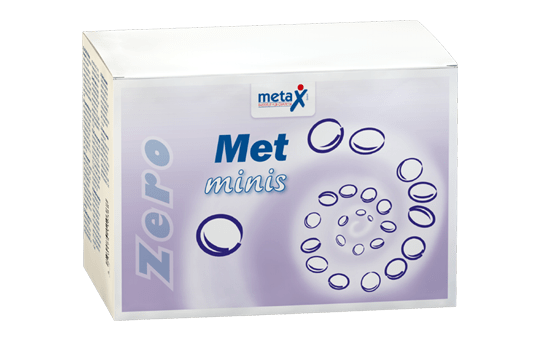 ZeroMet minis, bei Homocystinurie, ab 2 Jahren, hochkonzentriertes Methionin-(Met)freies und mit Cystin angereichertes Eiweißsupplement in Tablettenform