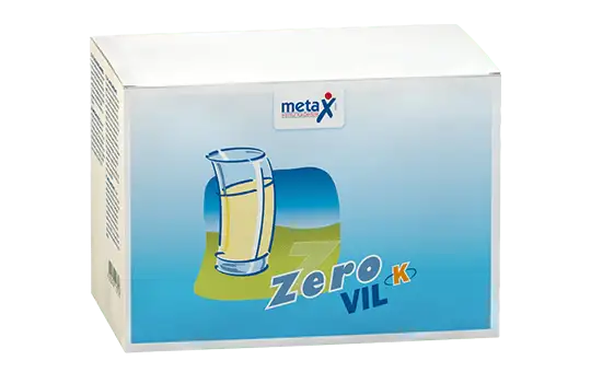 ZeroVIL K, bei Störungen im Stoffwechsel verzweigtkettiger Aminosäuren, z. B. Ahornsirupkrankheit (MSUD), 4 Monate bis 6 Jahre, hochkonzentriertes Eiweißsupplement frei von Valin, Isoleucin und Leucin (VIL) in Pulverform